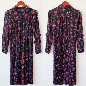 Topshop Floral Button Up Dress